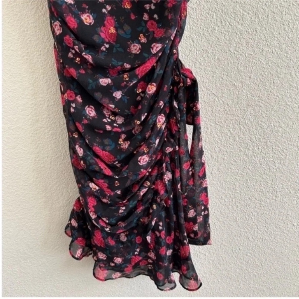 For Love & Lemons Hawn Ruched Floral Ruffle Mini Dress - Picture 7 of 10
